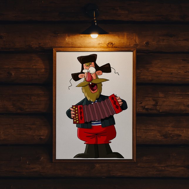 Man som spelar dragspel poster (Skapare uppladdad)