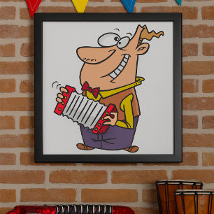 Man som spelar dragspel poster