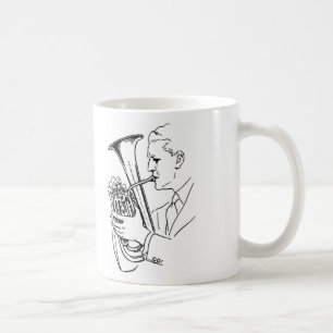 Man som spelar eufoniummusikinstrument kaffemugg