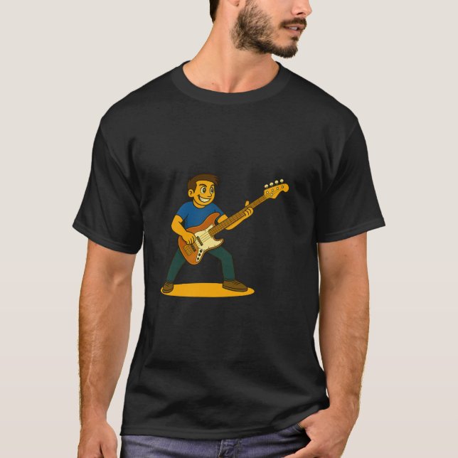 Man som spelar Jazz bas T Shirt (Framsida)