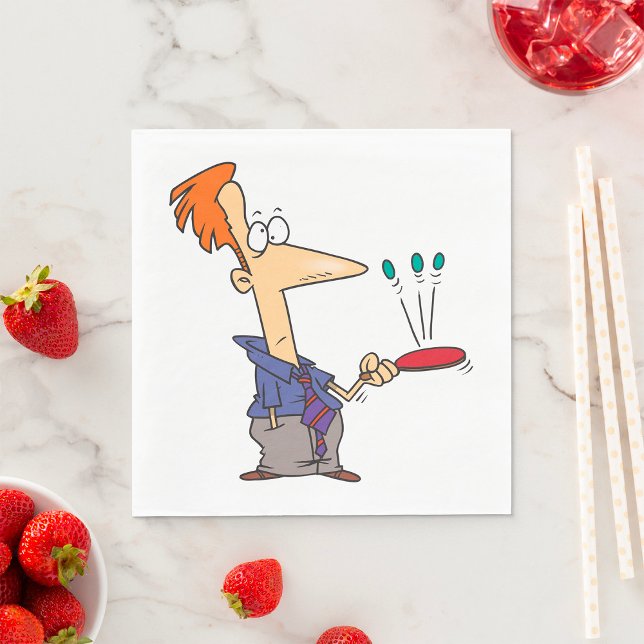 Man som studsar Bollar på Fladdermus Pappersservett (Skapare uppladdad)