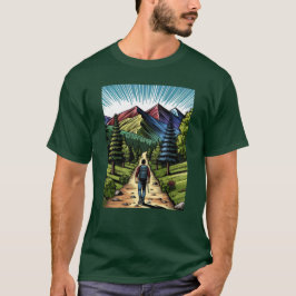 Man som vandrar längs stigarna t shirt