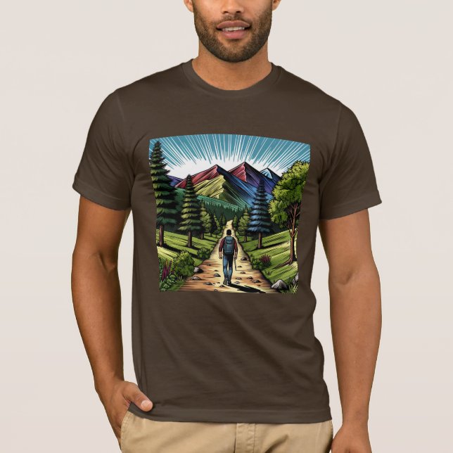 Man som vandrar på stigar t shirt (Framsida)