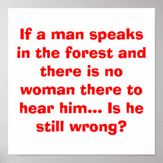 Man Speaks i Forest Poster - Lusnyjoke för manar