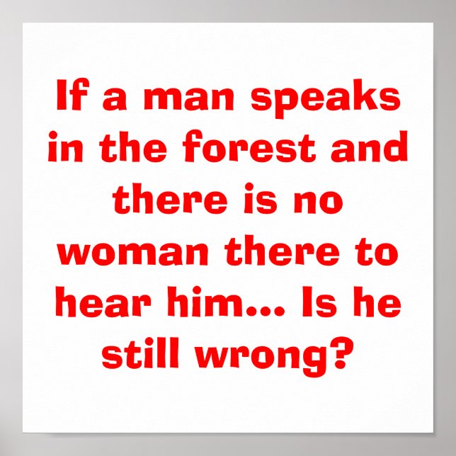 Man Speaks i Forest Poster - Lusnyjoke för manar (Framsidan)