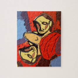 Man Spegel med Blue Towel Pussel