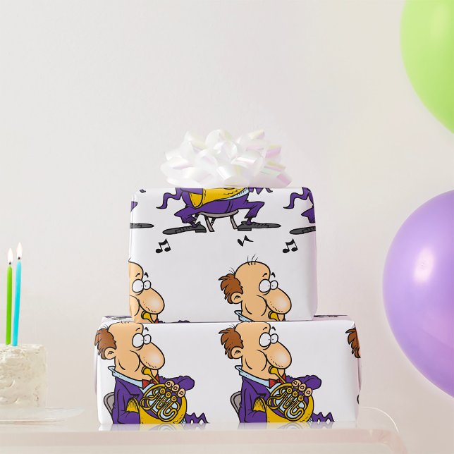 Man spelar en Fransk Horn Presentpapper (Skapare uppladdad)