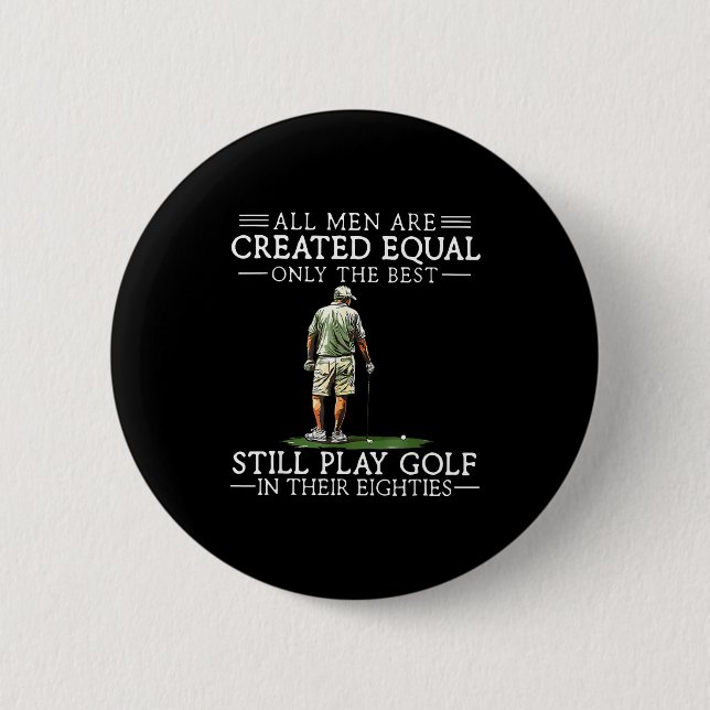 Män spelar golf åttiotal rolig golfare golfar  knapp (Framsida)