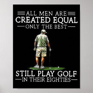 Män spelar golf åttiotal rolig golfare golfar poster