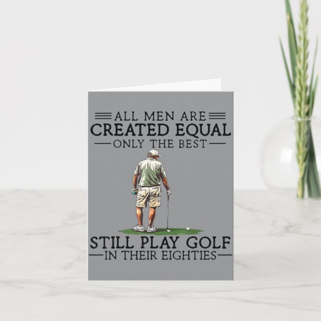 Män spelar golf på åttiotalet 80-tals presenter go kort (Framsida)