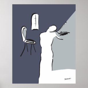 Man spelar violin. poster
