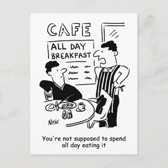 Man spenderar hela dagen på att äta en frukost som vykort (Framsida)