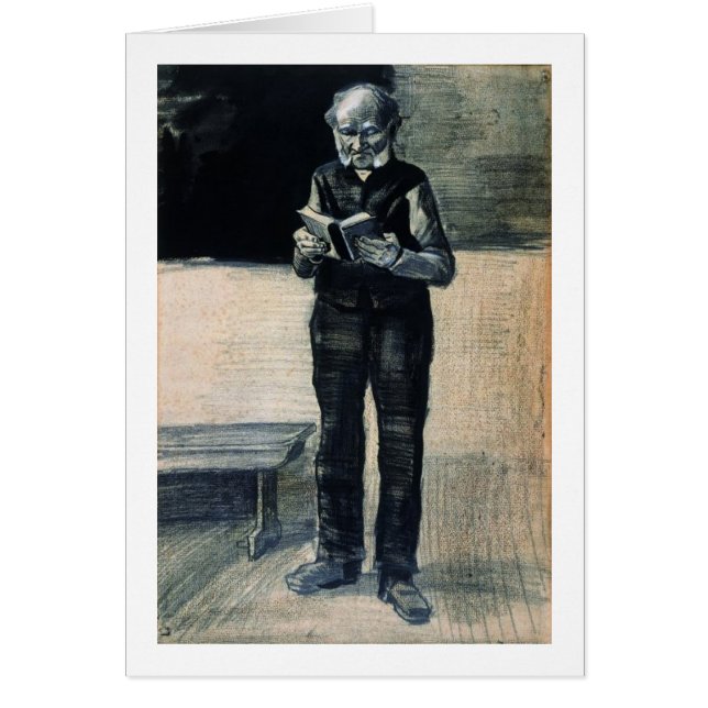 Man ständiga Reading a Bok, Vincent van Gogh OBS Kort (Framsidan)
