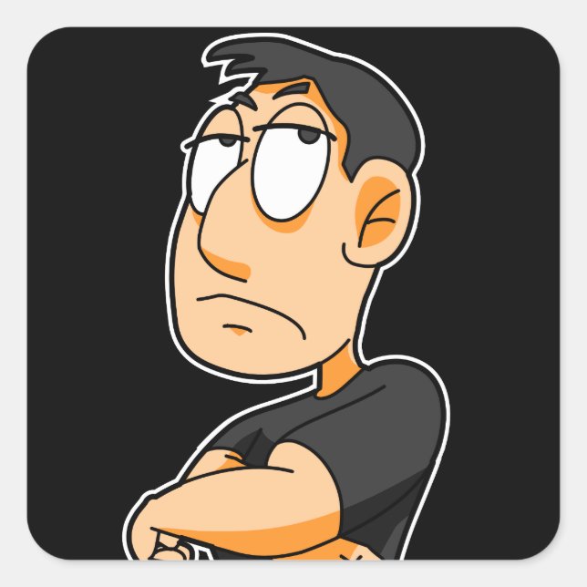 Man Sticker Fyrkantigt Klistermärke (Framsida)