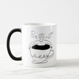 Man submerged in a cup of coffee magisk mugg