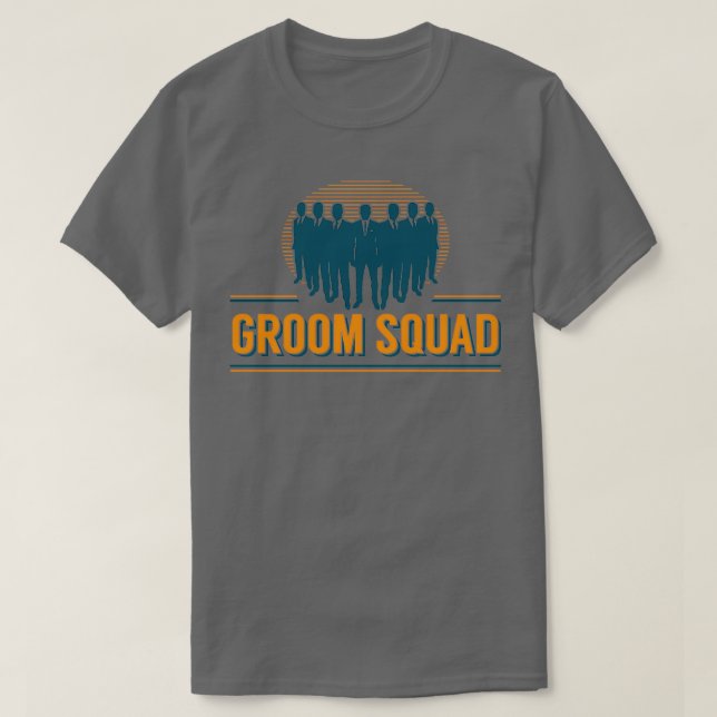 Män Svägerskans Bröllopsfest Brudgum Squad Brudgum T Shirt (Design framsida)