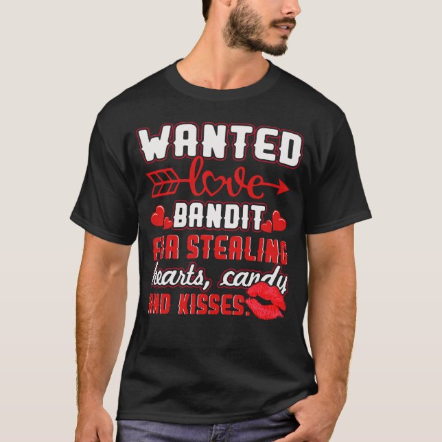 Man T-shirt med Valentine Roligt Sentence. (Framsida)