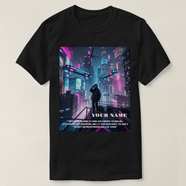 MAN T-SHIRT THEME CYBERPUNK (Design framsida)