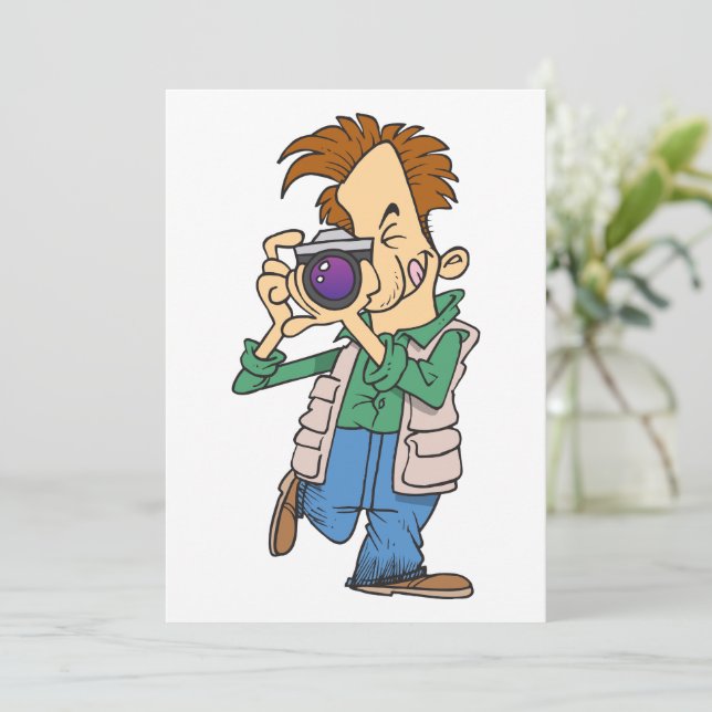 Man tar en fotoinbjudan inbjudningar (Stående Fram)