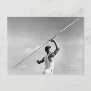 Man Throwing Javelin Vykort