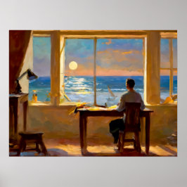 Man tittar till havs poster