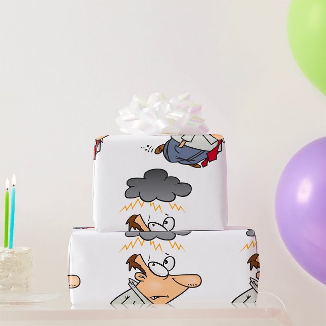 Man under ett moln presentpapper (Skapare uppladdad)