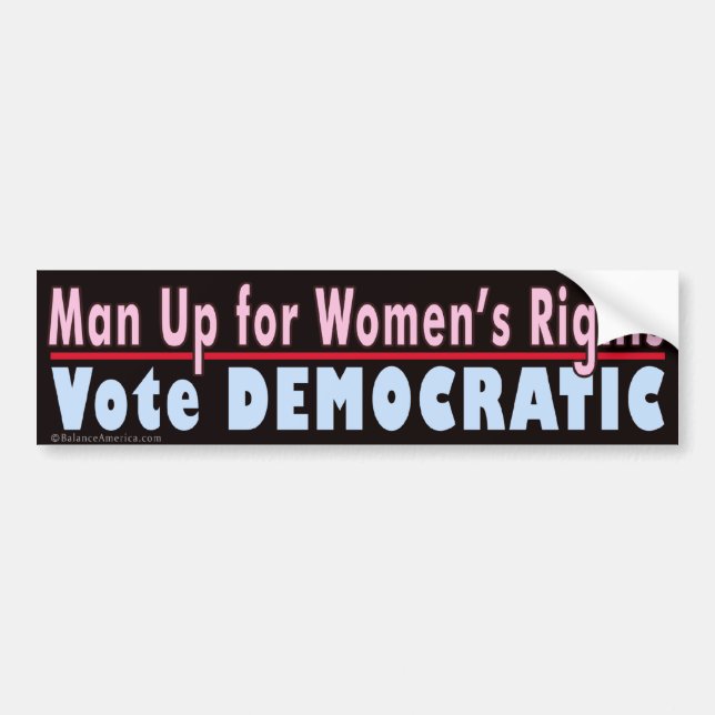 Man upp för Kvinnor Bumper Sticker Bildekal (Framsidan)