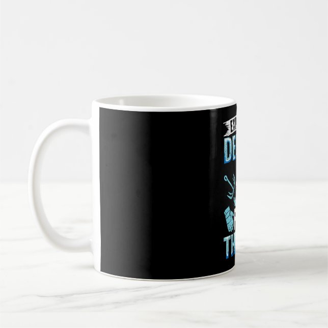 Män utforskar djupens skattsökande fiskare kaffemugg (Vänster)