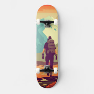Man vandrar Mountain Valley Äventyr Mini Skateboard Bräda 18,5 Cm