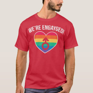 Män var förlovade Lgbt Gay HBTQ Bröllop Groom1808 T Shirt