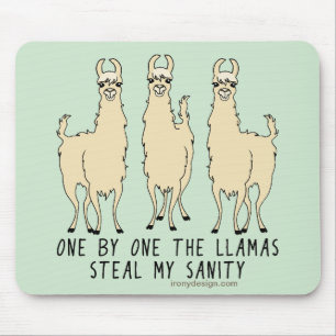 Man vid en llamasna stjäler min roliga Sanity Musmatta
