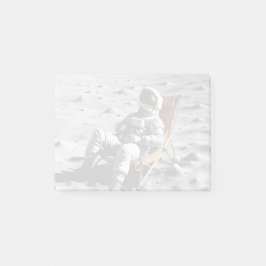 Man vid måne post-it block