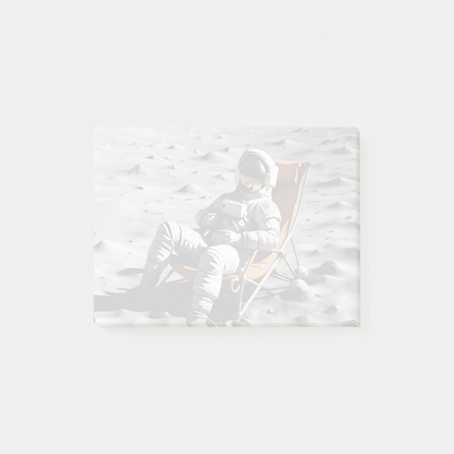 Man vid måne post-it block (Framsida)