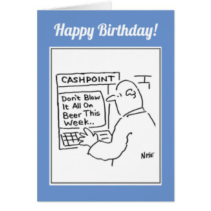 Man vid Pengarar Maskin Hälsningskort