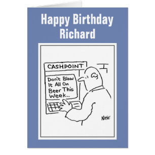 Man vid Pengarar Maskin Hälsningskort