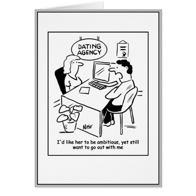 Man vill ha en ambitiös kvinna. hälsningskort (Framsidan)