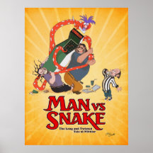 MAN VS SNAKE Don Bluth Poster från Kickstarter