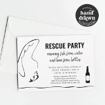 Man Vuxen Funny Fishing Birthday Pension Party Inbjudningar<br><div class="desc">"Rädding Party. Rädda fisk från vatten och öl från flaskor." En lustig inbjudan till vuxen för en födelsedagsfest,  pension party,  eller bachelor party.</div>
