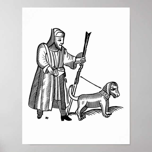 Man Walking Hans Hund Poster (Framsidan)