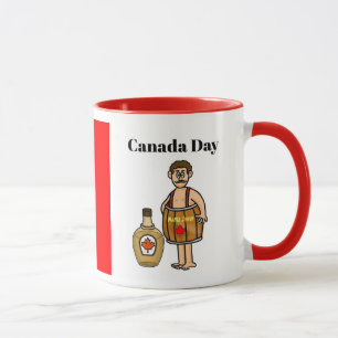 Man Wearing A Barrel Kanada Day Mugg