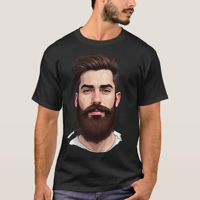 Man with beard portrait drawing t shirt (Framsida)