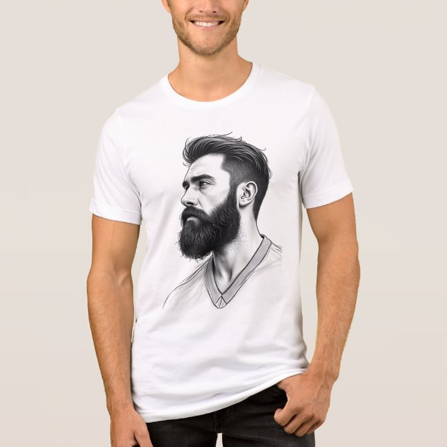 Man with beard portrait drawing t shirt (Framsida)