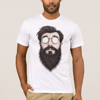 Man with beard portrait drawing t shirt