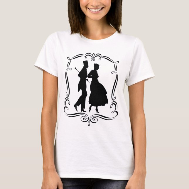 Man Woman Formal Attire Silhouette T Shirt (Framsida)