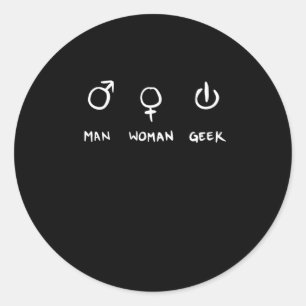 Man Woman Geek Runt Klistermärke