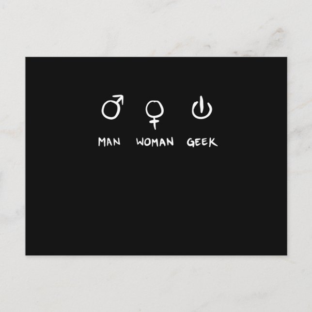 Man Woman Geek Vykort (Framsida)