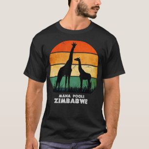 Mana Bassäng Zimbabwe Giraffe Safari nationalpark T Shirt