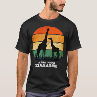 Mana Bassäng Zimbabwe Giraffe Safari nationalpark T Shirt