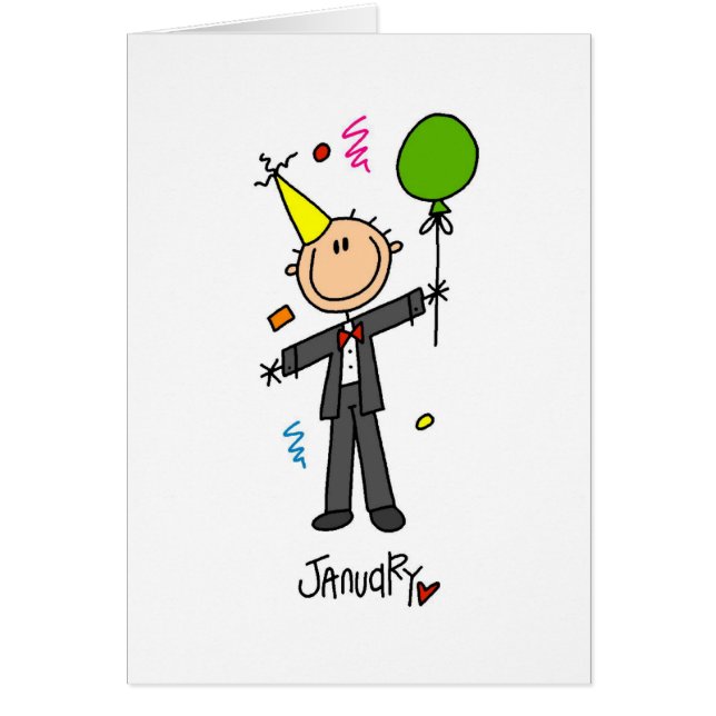Månad av Januari Hälsningskort (Framsidan)