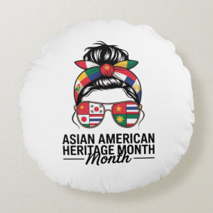 Månad för asiatisk amerikan och pacifistiska öar rund kudde